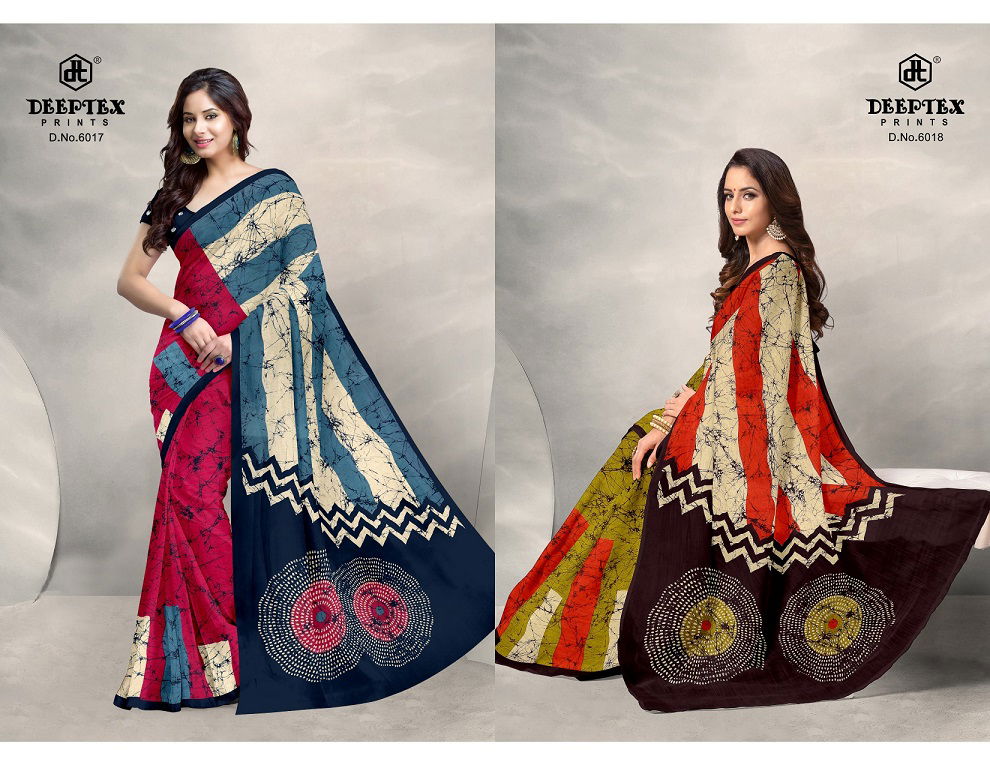 Deeptex Batik Queen 6 Printed Cotton Regular Wear Latest Saree Collection